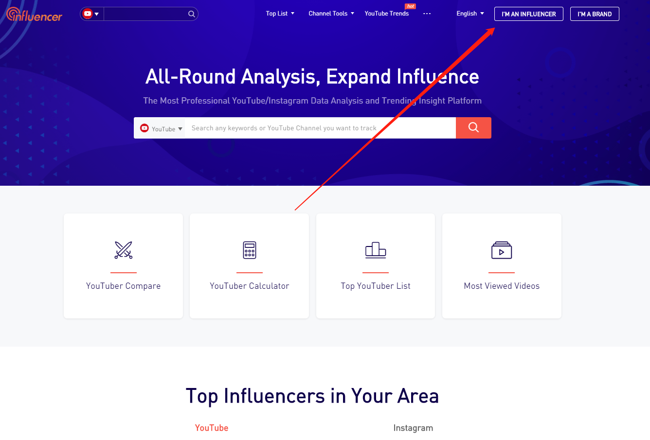 2. Login Noxinfluencer influencer marketing platform