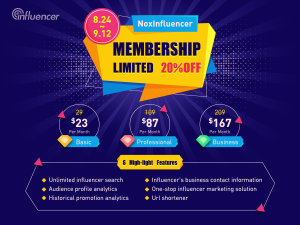 Noxinfluencer membership sales