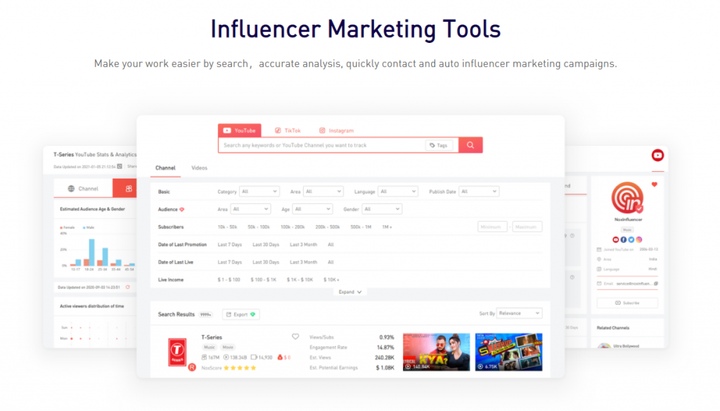 influencer marketing analytics tool——Noxinfluencer